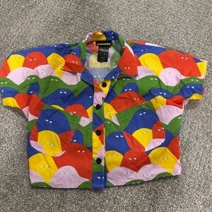 Nooworks Colorful Faces Button Down Shirt